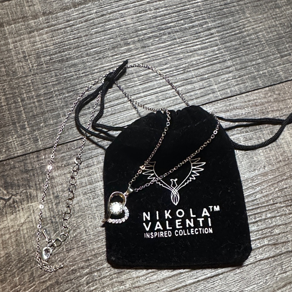 Silver Necklace with Crystal Pendant